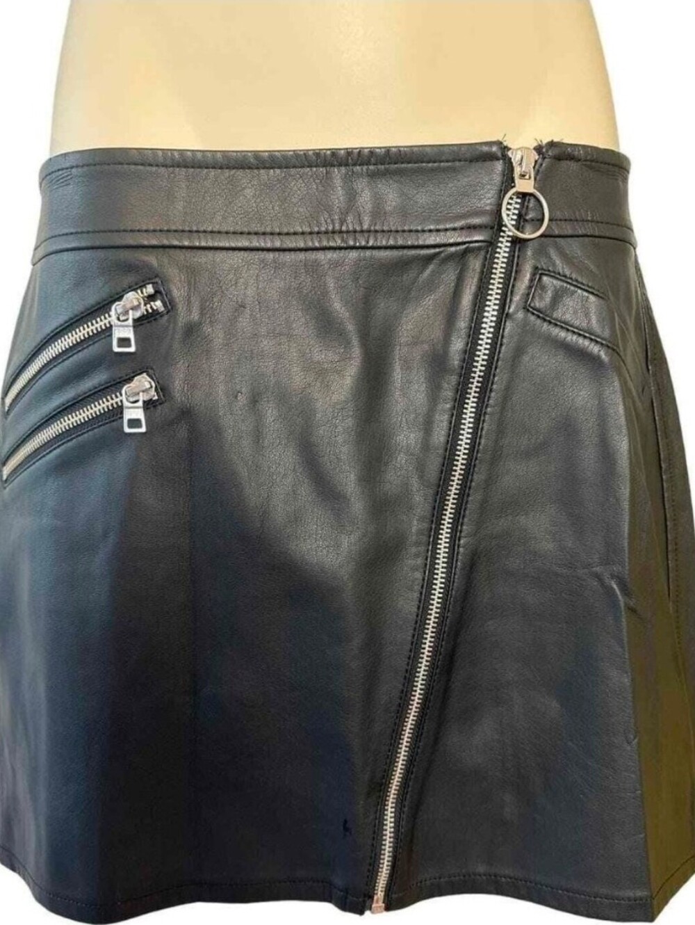 Express black faux leather mini skirt